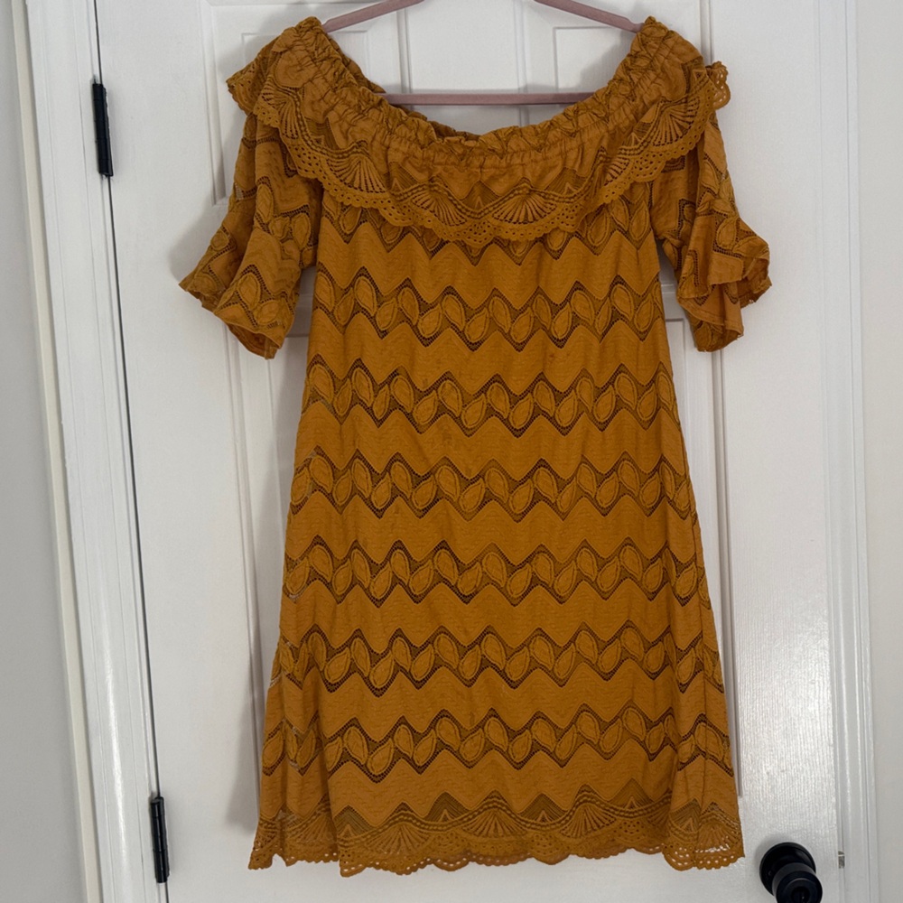 Elegant Mustard Midi Dress